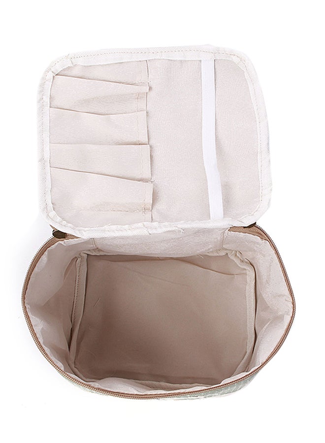 Travel Dot Cosmetic Bag Green/Beige - Image 3