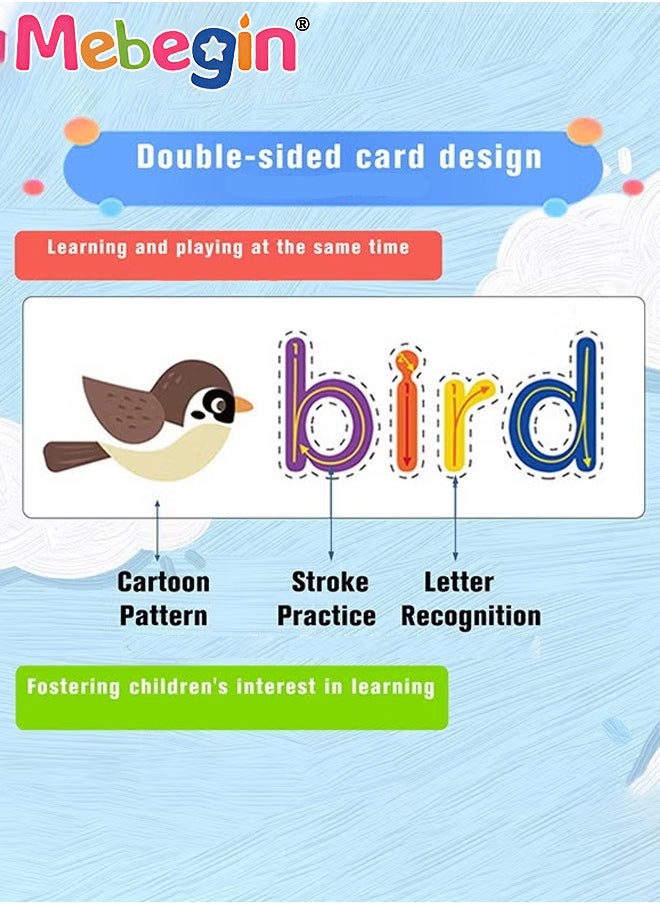 MEBEGIN Funny Spelling Game, BPA Free Nontoxic Spell Alphabet Puzzle, Safe ABC Flash Cards, Spell Alphabet Matching Cards, Environmentally Friendly Wooden Toy, Educational Learning Toys for Kids Aged 36＋Months  - Image 3