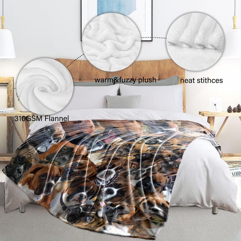 Lopevctor Boxer Dog Blanket Boxer Gifts for Dog Lovers Boxer Dog Flannel Blanket Throws for Dog Mom Dad Soft Warm Blankets for Sofa Bed Home Decor Gifts for Kid Teens Girls Boys Halloween Christmas 50"" x 60"" - Image 5