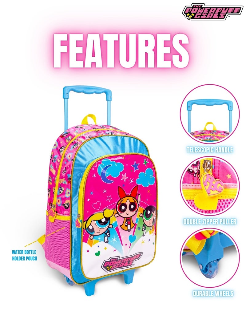 Warner Bros. 18 Inch Kids 3-in-1 Trolley School Bag Set - Ergonomic Backpack, Insulated Lunch Bag & Pencil Case,Lightweight, Durable, Students 6+ - Perfect for Travel & School,For Girls - Image 3