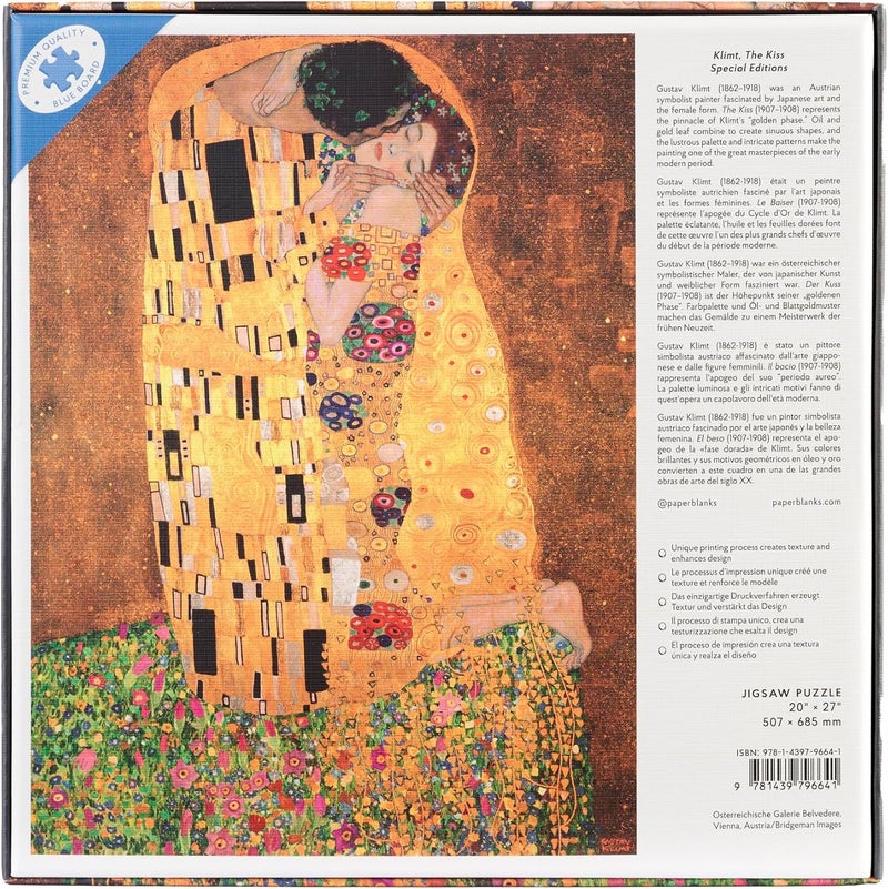 Paperblanks Klimt, The Kiss (Special Editions) 1000 Piece Jigsaw Puzzle - Image 3