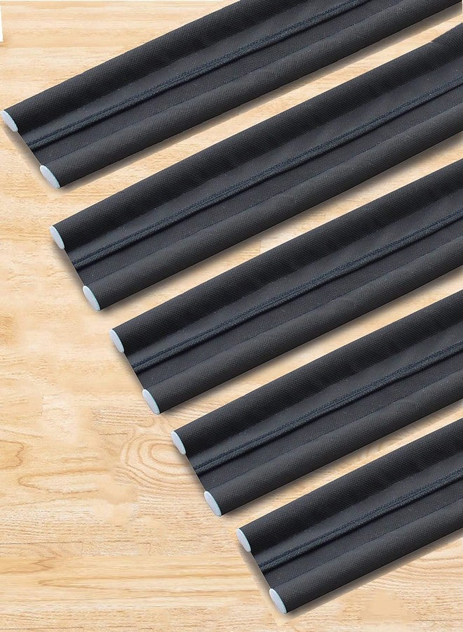 GLUN® 39Inch Door Bottom Gap Filler Strip, Stop Outside Dust, Hot Air, Insects, Water, Use in Wooden, Steel, Fiber, Plastic Doors 20mm Thickness Black Pack of 5 - Image 1