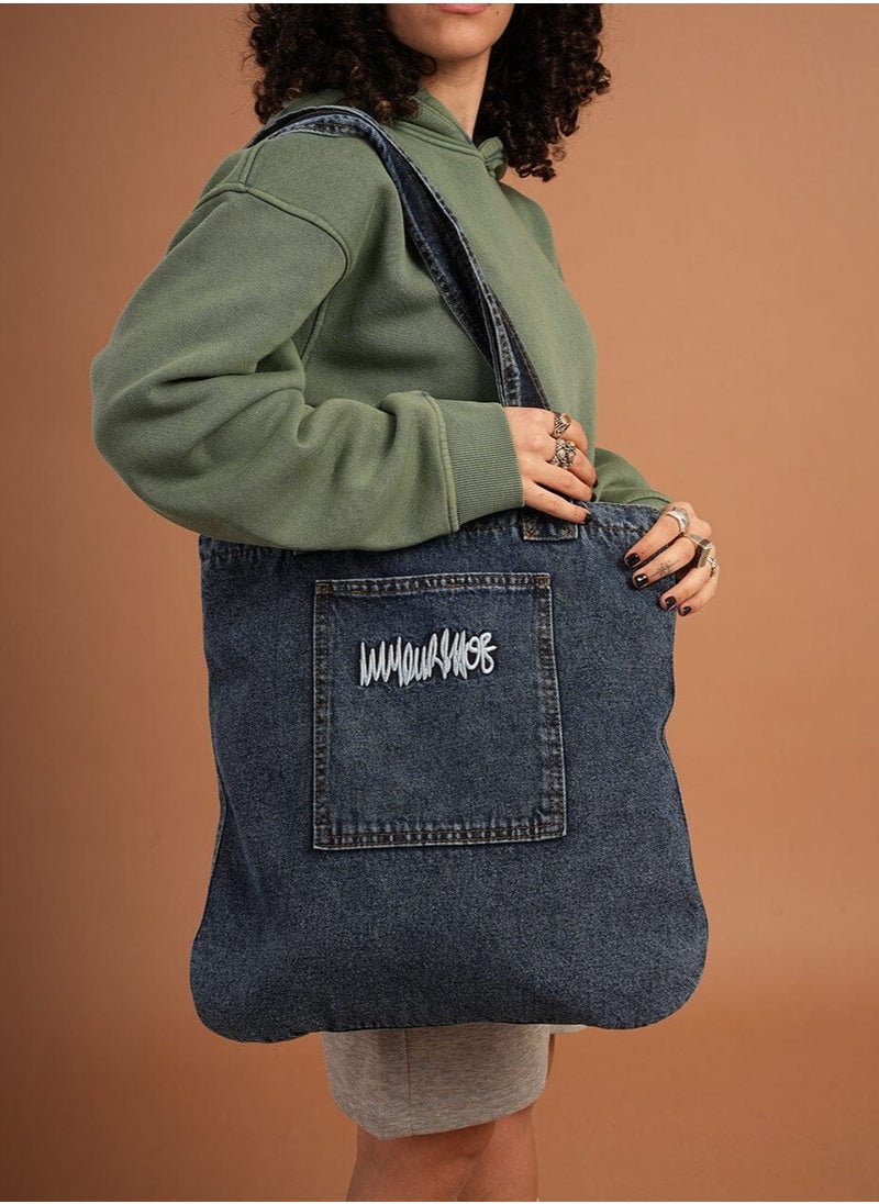 In Your Shoe Blue Denim Tote 