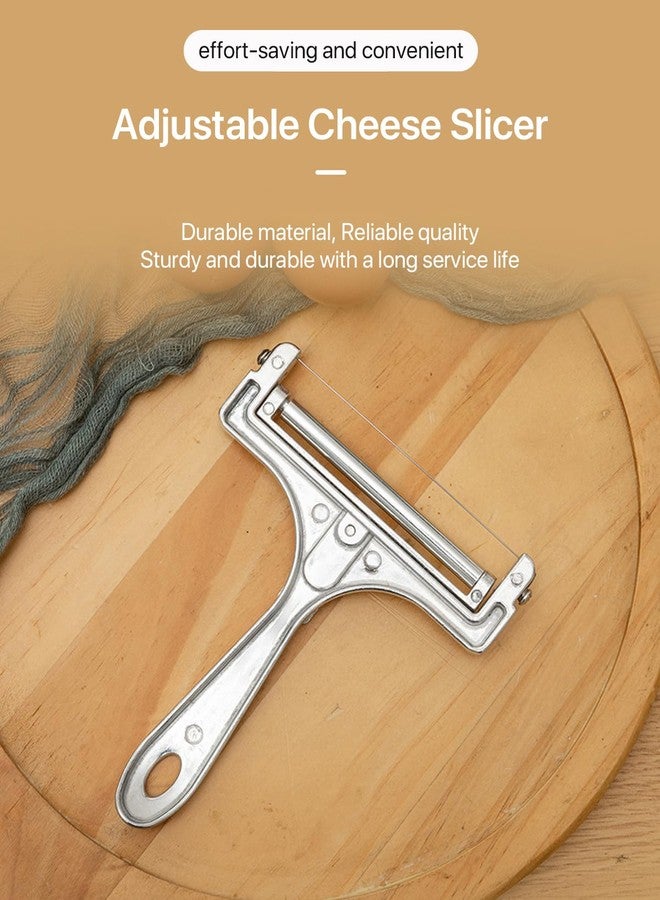Dewys Stainless Steel Wire Cheese Slicer, Adjustable Thickness Handheld Cheese Cutter with 4 Extra Wires for Mozzarella, Cheddar, Gruyere, Raclette - Image 3