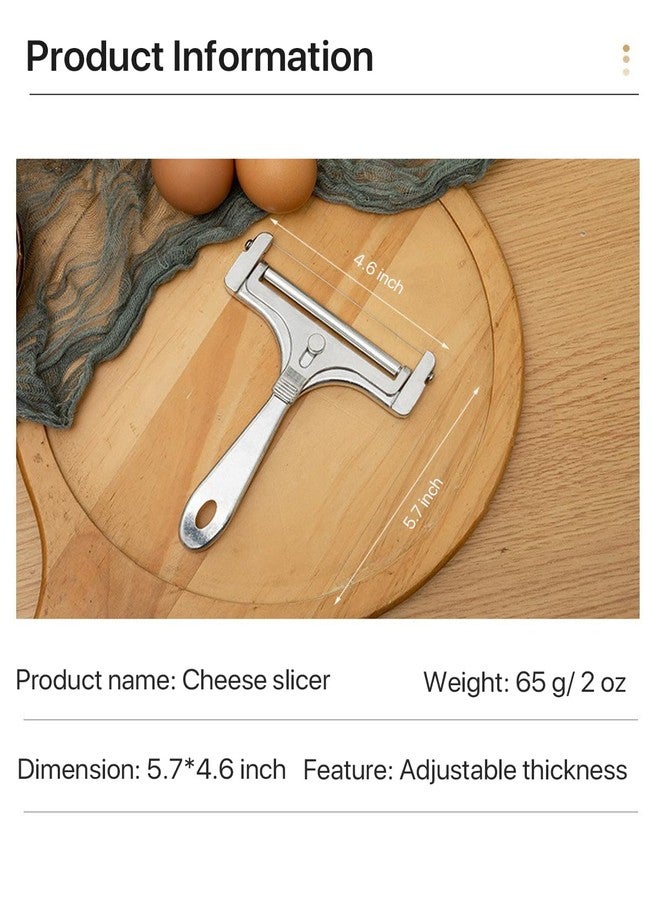 Dewys Stainless Steel Wire Cheese Slicer, Adjustable Thickness Handheld Cheese Cutter with 4 Extra Wires for Mozzarella, Cheddar, Gruyere, Raclette - Image 4