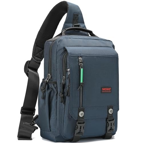 NICGID Sling Bags Chest Shoulder Backpacks, 14.1'' Laptop Backpack Crossbody Messenger Bag Travel Outdoor Men Women - Image 1