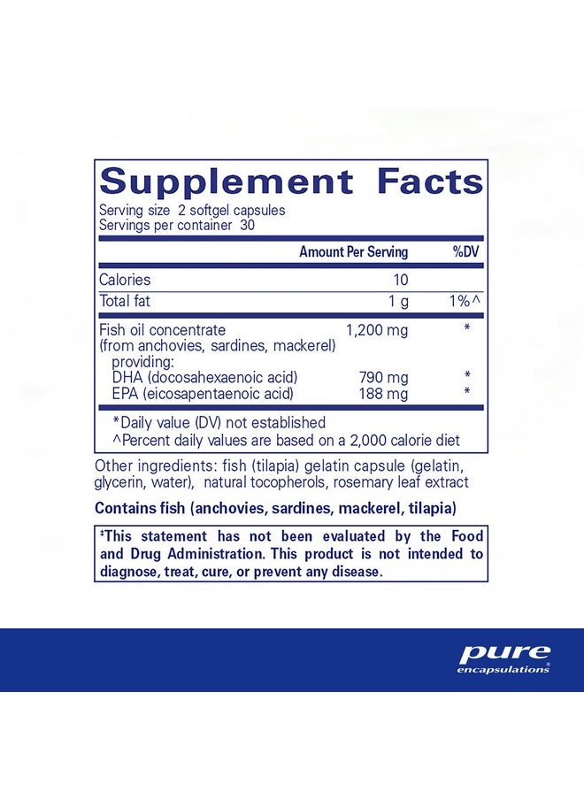 Pure Encapsulations DHA Ultimate | مركّز زيت السمك DHA المستخرج بتقنية ثاني أكسيد الكربون فوق الحرجة الصديق للبيئة | 60 كبسولة هلامية ناعمة - pzsku/ZA0A895BC1D2DEABA2FE9Z/45/_/1735907990/285f1938-1b51-40a7-8bd6-d8feb40bc16e