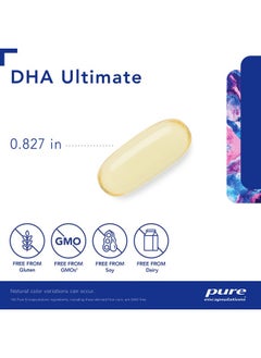 بيور إنكابسيليشن Pure Encapsulations DHA Ultimate | مركّز زيت السمك DHA المستخرج بتقنية ثاني أكسيد الكربون فوق الحرجة الصديق للبيئة | 60 كبسولة هلامية ناعمة  - Image 3