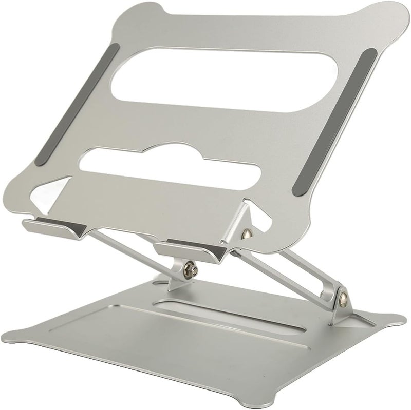 Portable Laptop Stand, Adjustable Angle Aluminum Alloy Computer Riser with Anti Slip Silicone Pad, Hollow Design for Faster Heat Dissipation, Foldable and Easy to Store, - Image 4