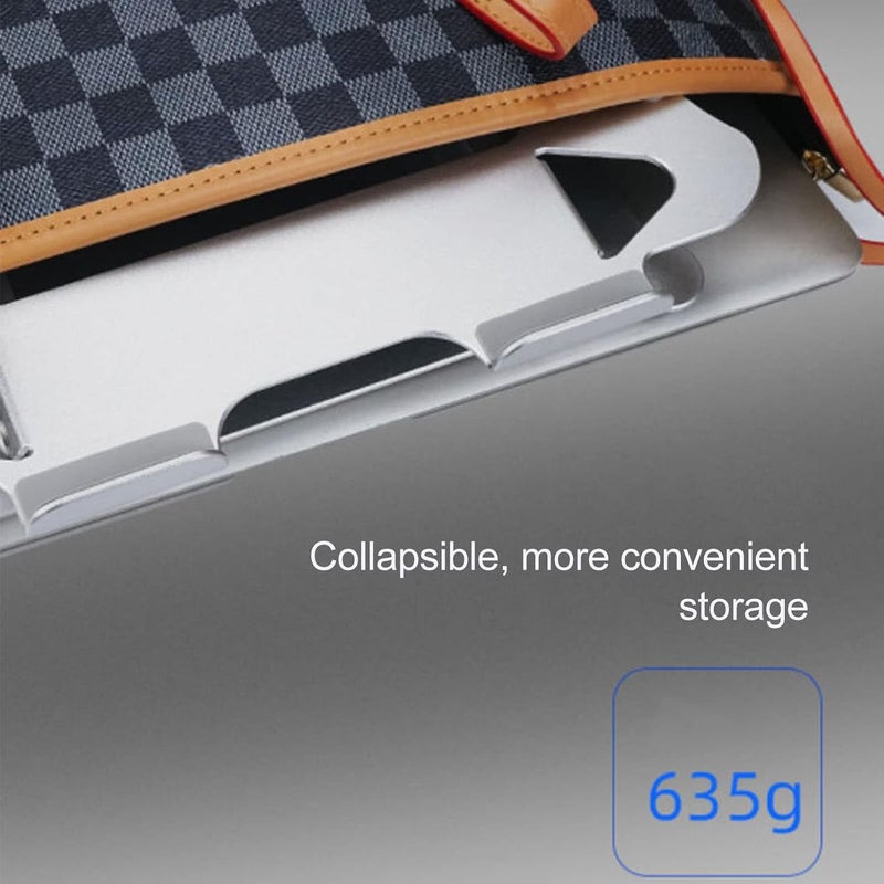 Portable Laptop Stand, Adjustable Angle Aluminum Alloy Computer Riser with Anti Slip Silicone Pad, Hollow Design for Faster Heat Dissipation, Foldable and Easy to Store, - Image 5