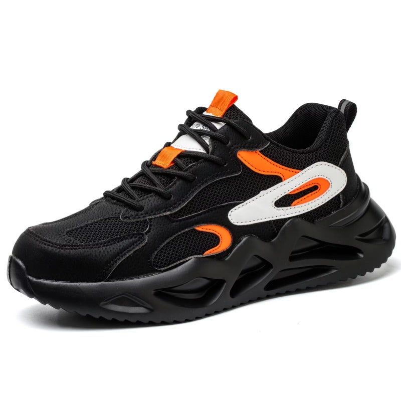 Ruivina Steel Toe Shoes for Men Women Composite Toe Shoe Wide fit Indestructible Work Sneakers Safety Shoes Lightweight Slip on Resistant Breathable Puncture Proof Black 42 - Image 2