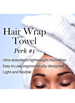 L'ANGE HAIR L'ANGE HAIR Microfiber Hair Wrap Towel | Quick-Dry & Frizz-Free Towel for Hair | Best Hair Towel for Curly Hair, Long Hair and Short Hair | Ideal Head Towel for Sleep, Shower, and More (White)  - Image 3