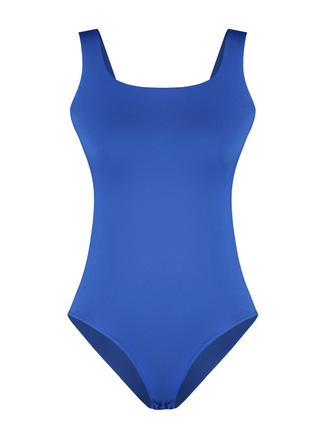 trendyol - Saxe Blue Square Neck Fitted/Situated Soft Touch/Elastic Knitted Bodysuit TWOSS24BD00001 - Image 1