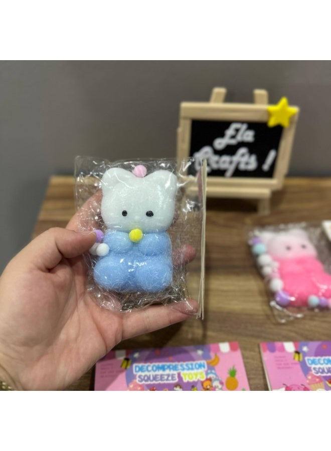 DAT Cute Pastel Animal Squishy Stress Relief Toy - Soft & Fun Decompression Squeeze Toy for Stress Relief & Relaxation | Available in Multiple Colors - Image 3