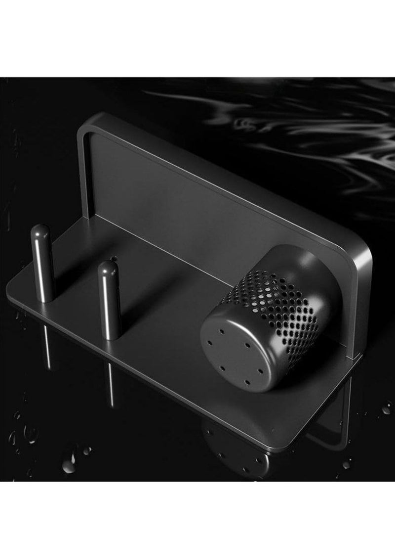 Cool Baby COOLBABY Wall-Mounted Bathroom Storage Rack Punch-Free Hair Dryer Holder and Wall-Mounted Toothbrush Holder Toothbrush Storage Box With 3 Cups Black  - Image 3