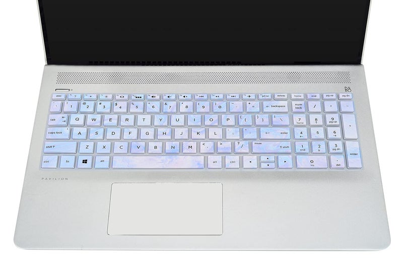 iKammo Keyboard Protector Skin Cover Compatible HP Pavilion 15.6" Series/HP 15.6" Touchscreen Laptop 15-BS020WM/HP Pavilion x360 15.6" Series/HP Envy x360 15.6 Series/HP Pavilion 17.3 Series(Marble) - Image 2