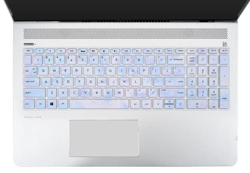 iKammo Keyboard Protector Skin Cover Compatible HP Pavilion 15.6" Series/HP 15.6" Touchscreen Laptop 15-BS020WM/HP Pavilion x360 15.6" Series/HP Envy x360 15.6 Series/HP Pavilion 17.3 Series(Marble) - Image 5