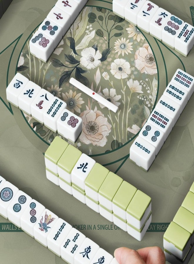 molovsiny Mahjong Mat for Table - Durable Mahjong Table Cover with Unique Design, Premium Mahjong Accessories, Perfect Mahjong Gifts for Women, Game Mat for Mahjong and Board Game Enthusiasts Verdant Geometry - Image 3