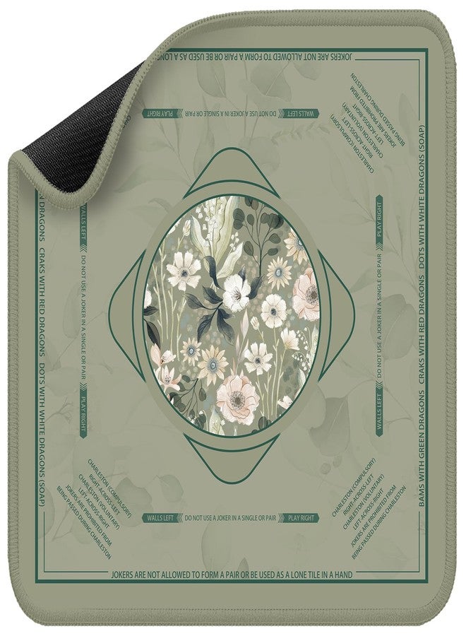 molovsiny Mahjong Mat for Table - Durable Mahjong Table Cover with Unique Design, Premium Mahjong Accessories, Perfect Mahjong Gifts for Women, Game Mat for Mahjong and Board Game Enthusiasts Verdant Geometry - Image 1