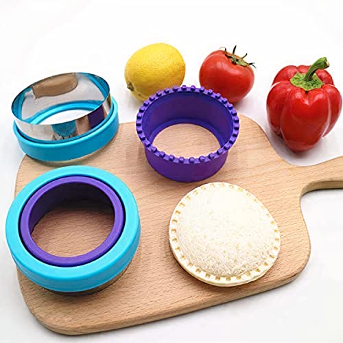 Lacunas قاطع ومغلق السندويشات للأطفال - صانع سندويشات PB&J من الفولاذ المقاوم للصدأ - ملحقات لطيفة لصندوق غداء الأطفال وصندوق بنتو للأطفال - Image 1