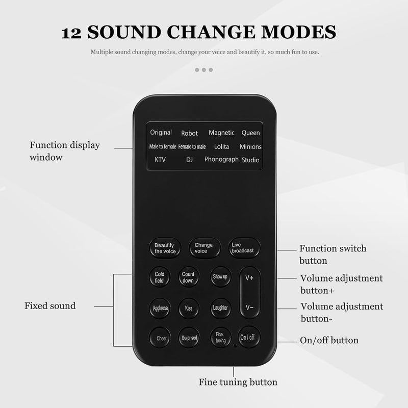 Mini Sound Card for Computer and Mobile Phone, Portable Voice Changer with One- Beautifier, Dc5.00v Power, Suitable for Gaming, Recording, and Live Streaming - Image 4