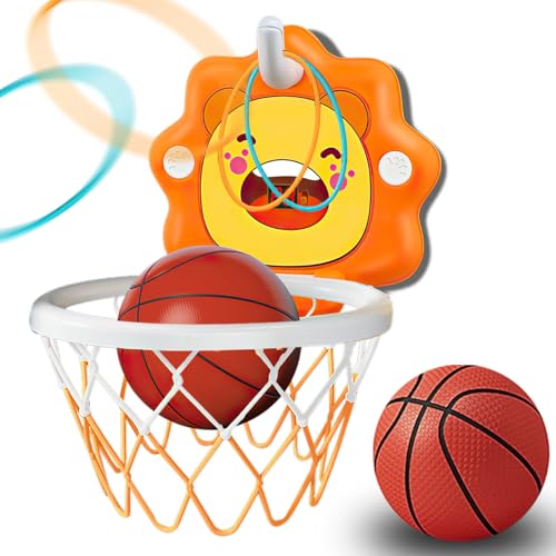 ZOENMG Toddler Kids Basketball Hoop Indoor ToysScoreboard Portable Design Adjustable HeightChristmas Birthday Baby Toddler Kids Boys Small Mini Basketball Hoop Gifts Toys Orange Large - Image 1
