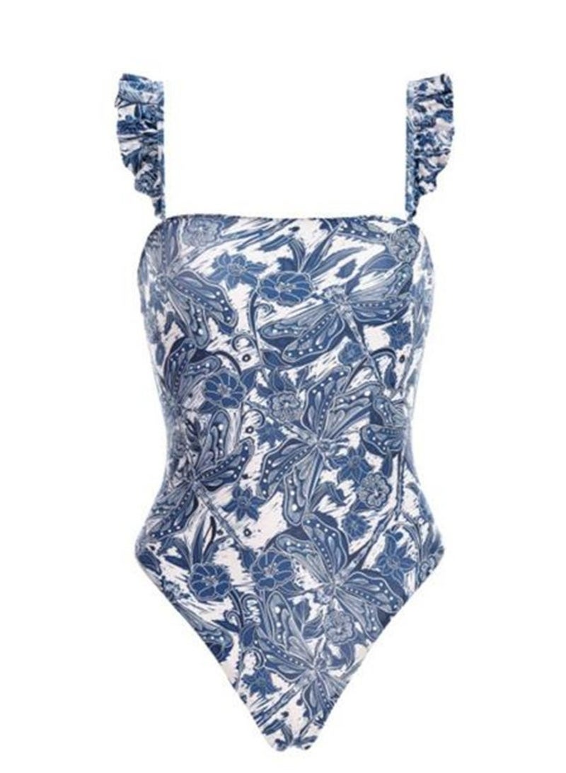 أس تس إل قطعتان من ملابس السباحة النسائية الجديدة قطعة واحدة ملابس سباحة شيفون بتنورة الشاطئ - Image 2