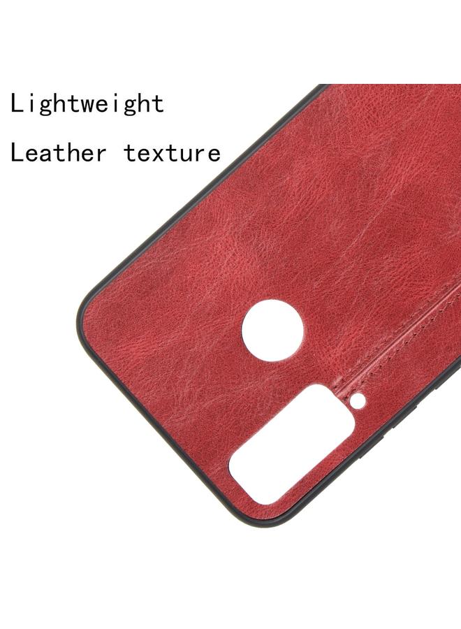 زبون جراب لهاتف Huawei Honor Play 4T مقاوم للصدمات بنمط جلد البقر المخيط من مادة PC + PU + TPU - Image 4