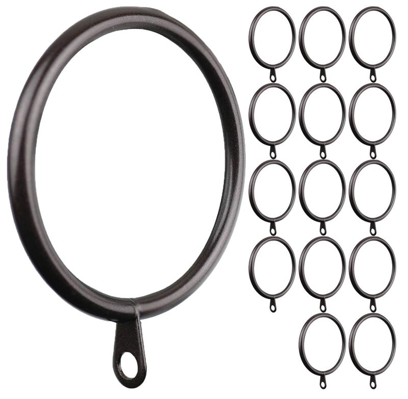 Meriville 14 pcs OilRubbed Bronze 2Inch Inner Diameter Metal Curtain Rings with Eyelets