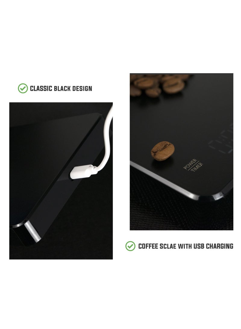 Coffee Scale With Timer Square Pour Over V60 Drip Digital LCD Display For Kitchen Cooking Baking  - Image 2