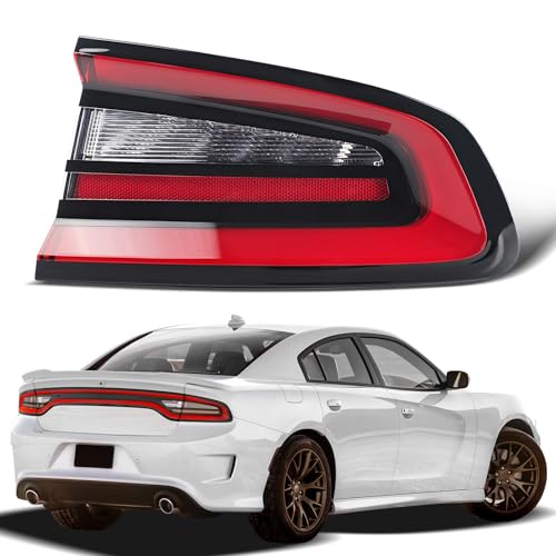 KNSPEC LED Tail Lights Compatible With Dodge Charger 2015-2022 Outer Rear Lights Assembly Factory OEM Taillights 68213144AA, 68213144AB, 68213144AC(Charger Right Passenger Side) - Image 1