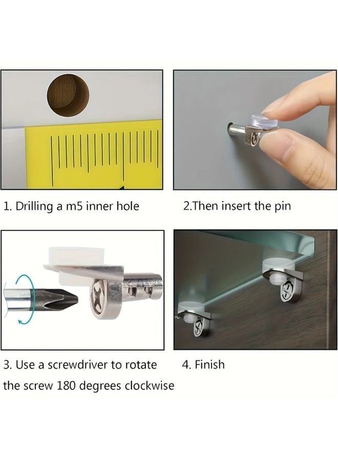 30 Pcs 5mm Shelf Brackets Glass Shelf Supports For Cabinet Shelves Bookcases - Image 5