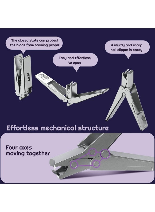 SZQHT Clippers For Men, Szqht Toenail Clippers For Thick Nails Heavy Duty Premium Stainless Steel Foldable Nail Clippers, German Toe Nail Clippers Fingernail Clipper With Nail File For Women Seniors - Image 2