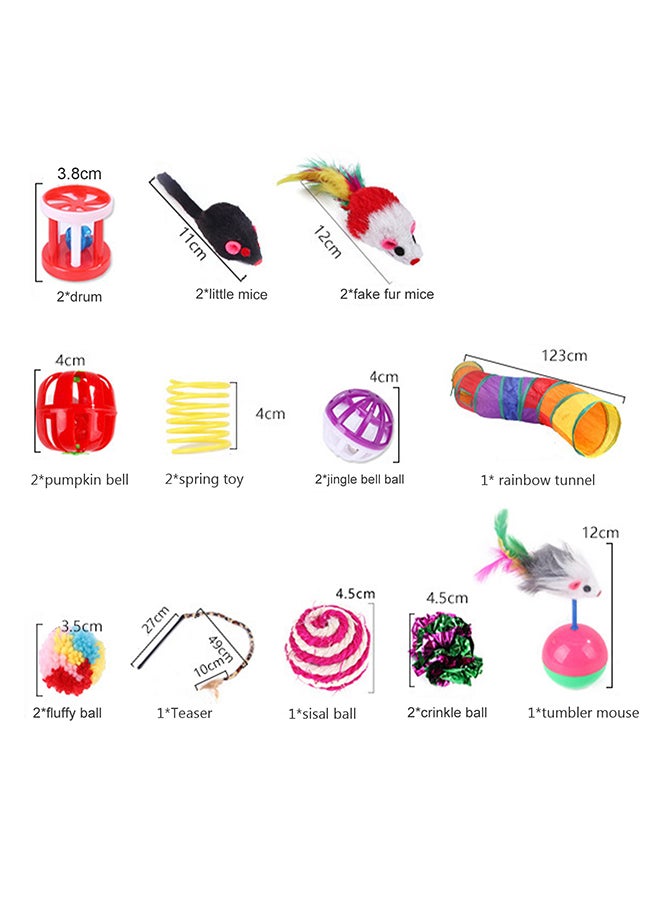 مجموعة لعب تفاعلية للقطط مكونة من 20 قطعة متعدد الألوان 34x8x32سم - Image 3