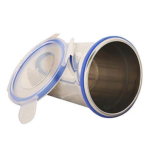 Yorten Stainless Steel air Tight Tumbler Frezzer Safe and Dust Proof Glass Click & Seal Lock with Transparent Silicon Gasket Lid2 pic (400 ml) - Image 4