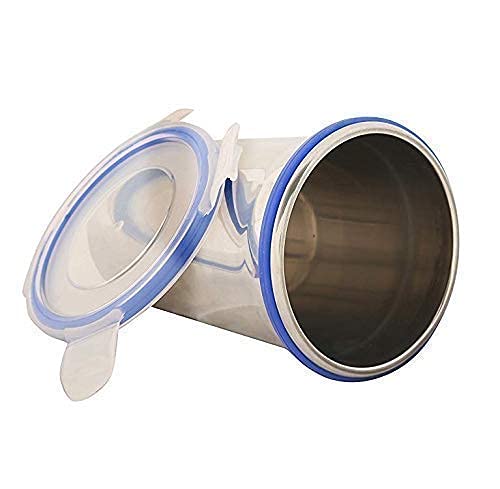Yorten Stainless Steel air Tight Tumbler Frezzer Safe and Dust Proof Glass Click & Seal Lock with Transparent Silicon Gasket Lid2 pic (400 ml) - Image 5