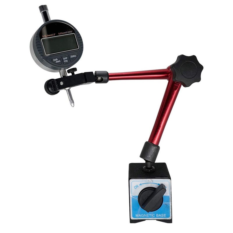Oudtinx Electronic Digital Dial Indicator Gage Gauge and Magnetic Base 0-0.5 Inch/12.7 mm Inch/Metric Conversion Auto Off 0.0005"/0.01 mm Featured Measuring Tool - Image 1