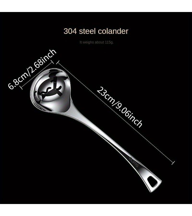 304 Stainless Steel Small Ladle Slotted Spoon Soup Strainer Cooking Noodle Hot Pot Household Kitchen Utensil - Image 4