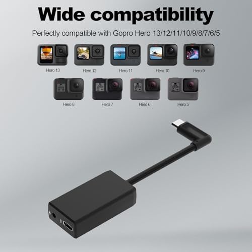 A Artman Artman Mic Adapter Compatible with GoPro Hero 13/12/11/10/9/8/7/6/5 Black, Type-C to 3.5mm Microphone Adapter, Clear Audio for Outdoor Vlog, Travel, Action Video - Image 4