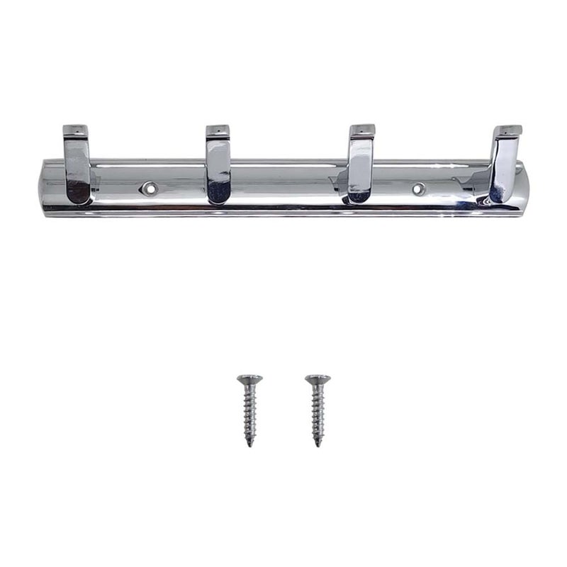 HYDERON Premium 4 Pin Chrome/Glossy Cloth Hanger, Wall Door Hooks Rail for Hanging Clothes, Bathroom Towel Hook Set. - Image 3