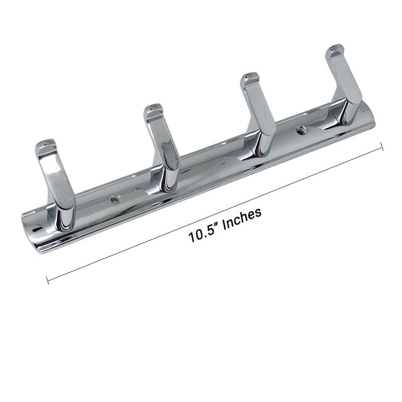 HYDERON Premium 4 Pin Chrome/Glossy Cloth Hanger, Wall Door Hooks Rail for Hanging Clothes, Bathroom Towel Hook Set. - Image 2