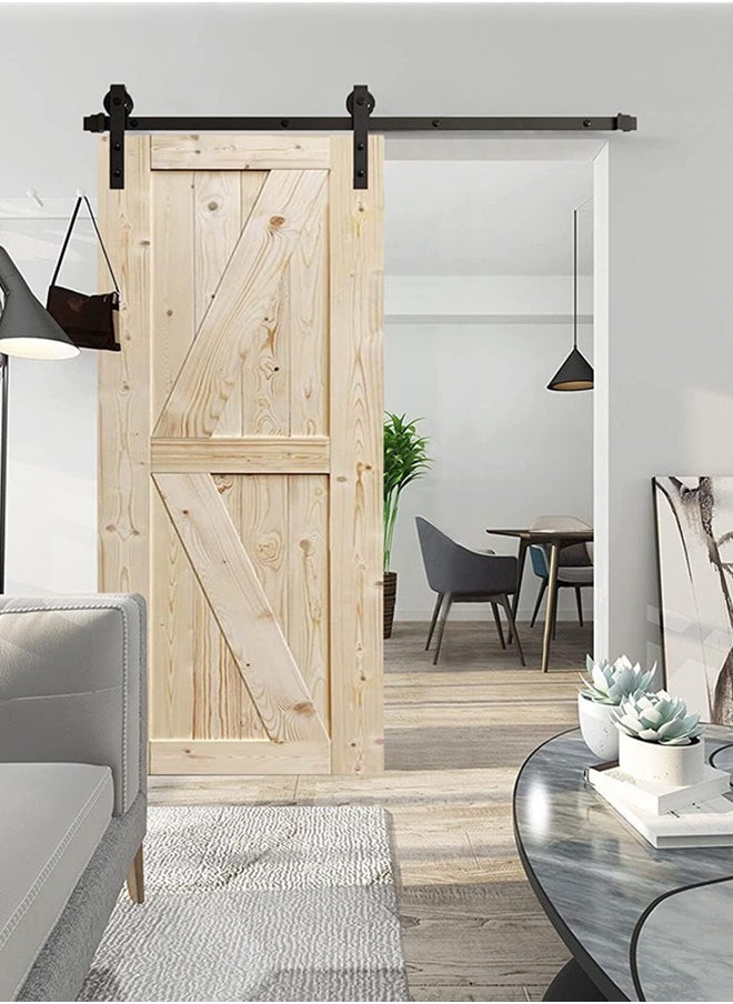Garlo - 200cm Heavy Duty Sturdy Sliding Barn Door Hardware Kit -Smoothly and Quietly -Easy to install -Includes Step-By-Step Installation Instruction Fit 91cm-100cm Wide Door Panel - Image 1