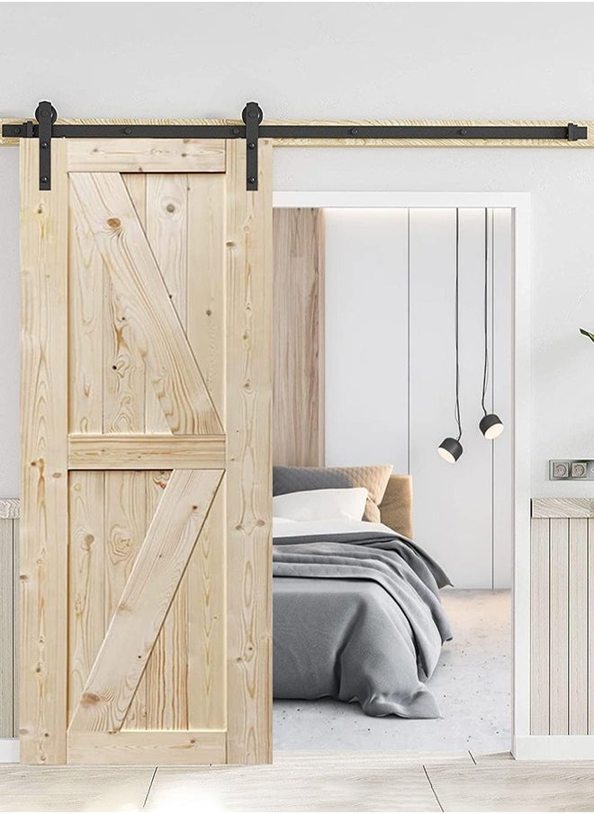 Garlo - 200cm Heavy Duty Sturdy Sliding Barn Door Hardware Kit -Smoothly and Quietly -Easy to install -Includes Step-By-Step Installation Instruction Fit 91cm-100cm Wide Door Panel - Image 1