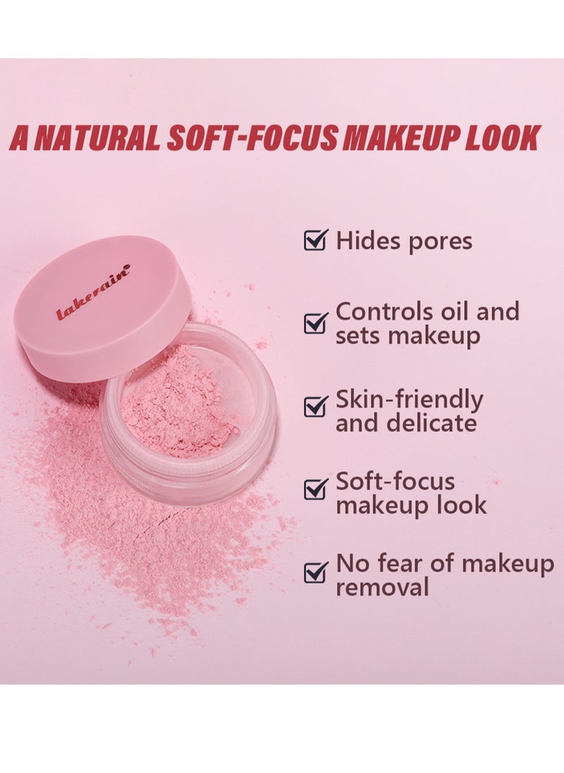 lakerain - Ultimate Setting Powder Conceals Pores and Matte Finish Controls Oil Soft Look Makeup Powder Blurring Setting Powder for Soft Matte Effect Long Lasting Makeup Loose Powder - Image 1