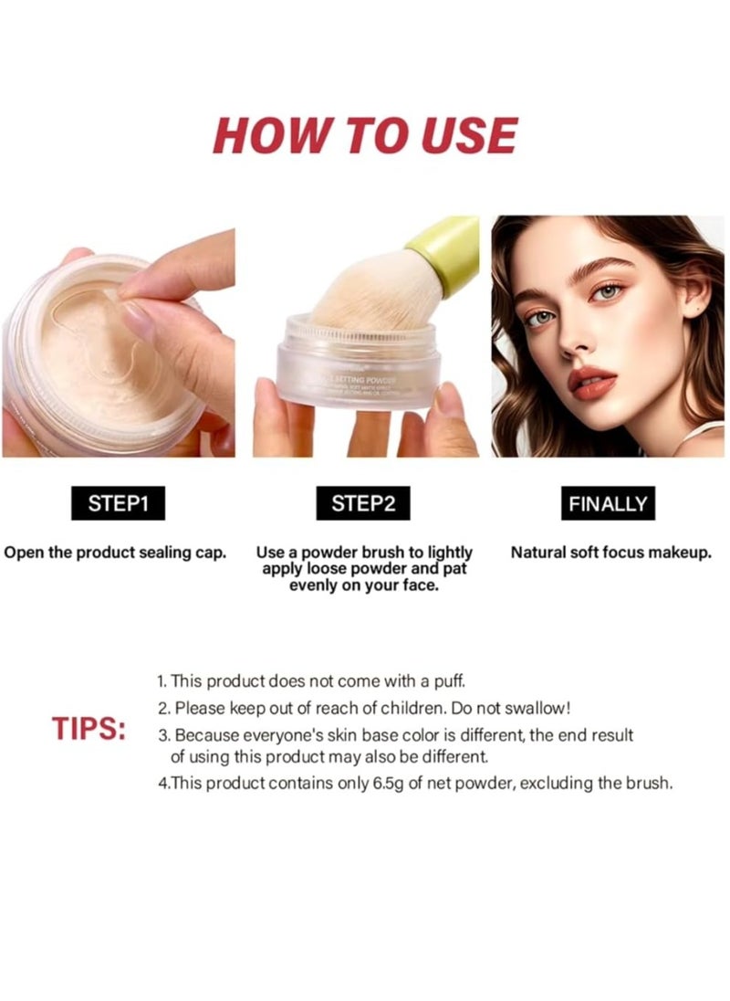 lakerain - Ultimate Setting Powder Conceals Pores and Matte Finish Controls Oil Soft Look Makeup Powder Blurring Setting Powder for Soft Matte Effect Long Lasting Makeup Loose Powder - Image 1