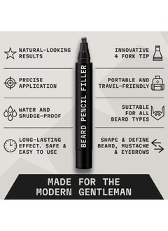 Striking Viking 2 Pack Beard Pencil Filler For Men With 4 Tips - Updated Beard Filling Pen Kit With Brush, Long Lasting Waterproof Beard Pen - Fill, Shape, & Define Your Beard - (Black)  - Image 4