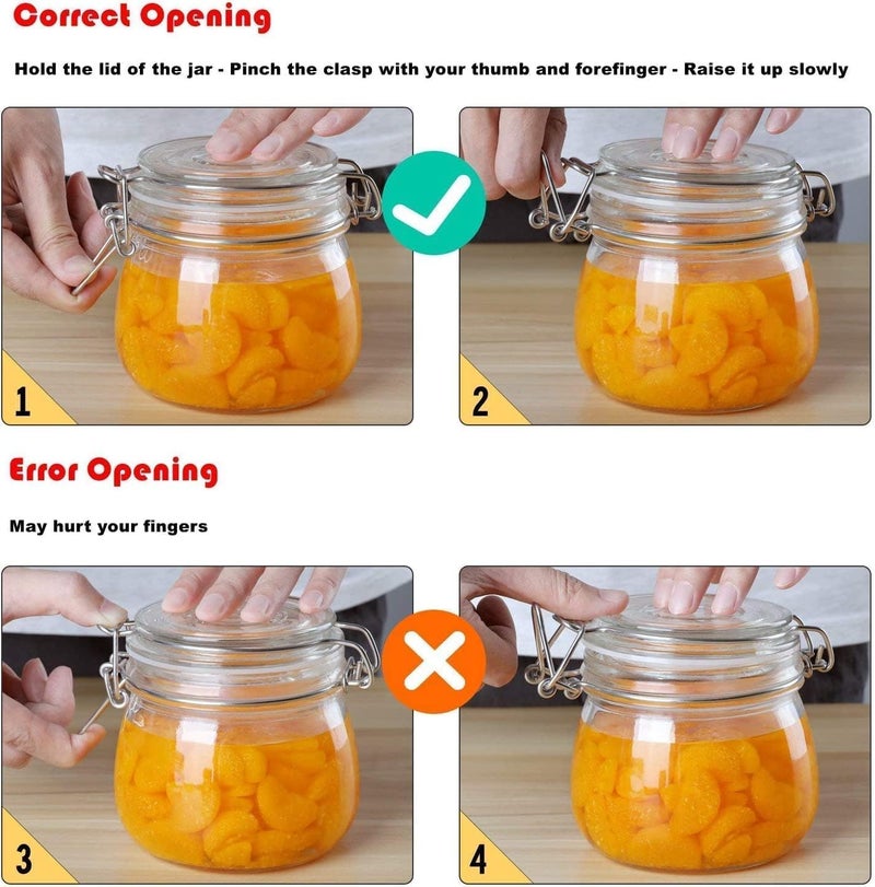 Femora Glass Jar, Kitchen Storage Jar, Round Jars, Airtight Steel Lid, 2100 ML, Pack of 2 - Image 5