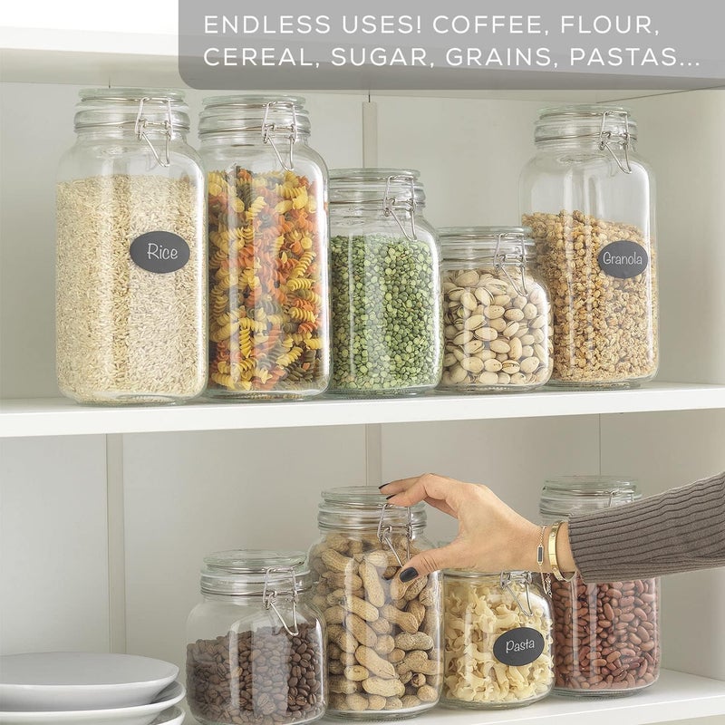 Femora Glass Jar, Kitchen Storage Jar, Round Jars, Airtight Steel Lid, 2100 ML, Pack of 2 - Image 4
