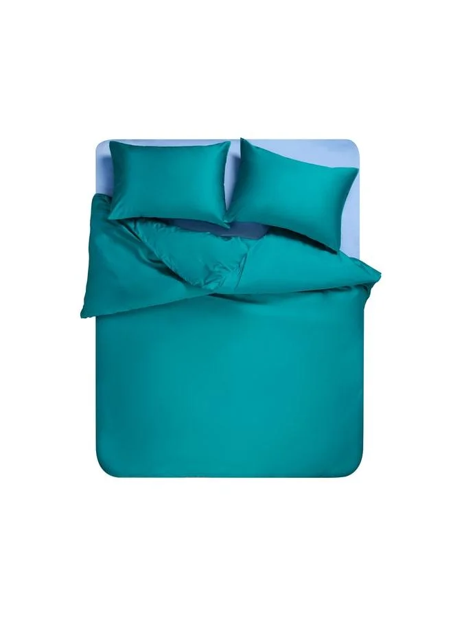 Zsa Zsa Zsu  Solid Dark Green Double Bed Cotton Satin Duvet Set.  | Best Price UAE