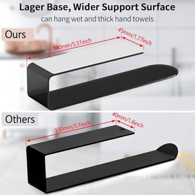 حامل مناشف يدوية من قطعتين، حامل مناشف ذاتية اللصق، حامل مناشف يدوية للحمام، حلقة منشفة من الفولاذ المقاوم للصدأ، تلتصق بالحائط لخزانة المطبخ والدش - Image 4